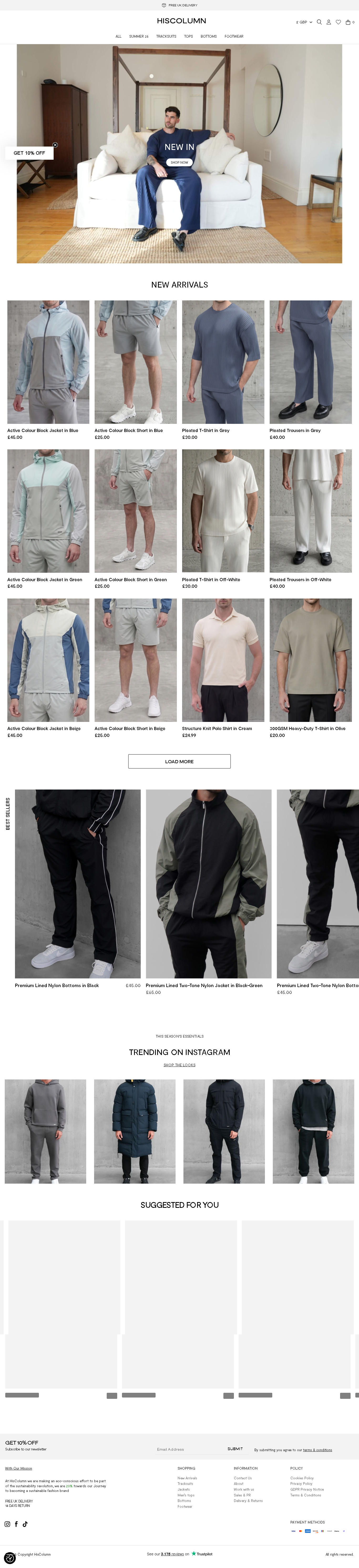 HisColumn.com WooCommerce fashion store homepage design